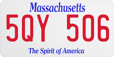 MA license plate 5QY506