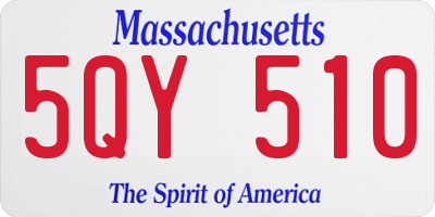 MA license plate 5QY510