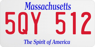 MA license plate 5QY512