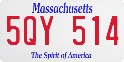 MA license plate 5QY514