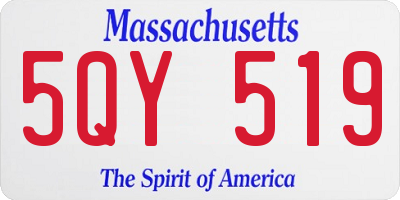 MA license plate 5QY519