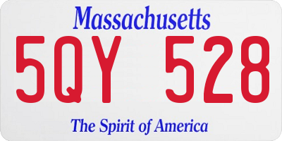 MA license plate 5QY528