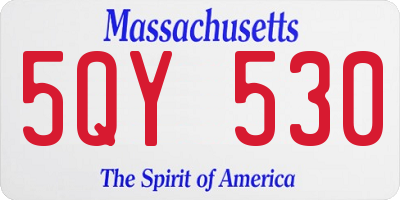 MA license plate 5QY530