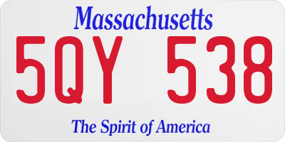 MA license plate 5QY538
