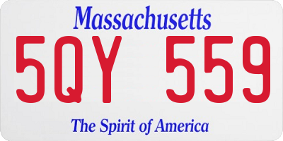 MA license plate 5QY559