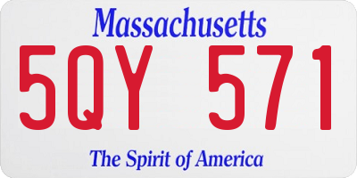 MA license plate 5QY571