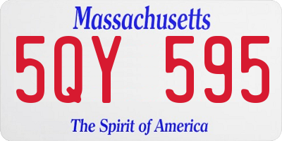 MA license plate 5QY595