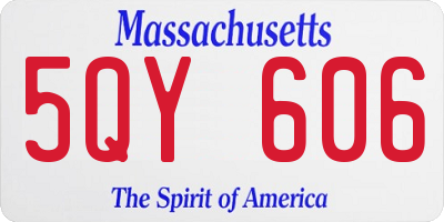 MA license plate 5QY606