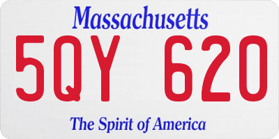 MA license plate 5QY620