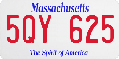 MA license plate 5QY625