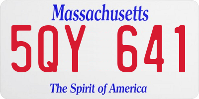 MA license plate 5QY641