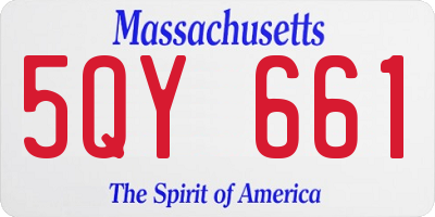 MA license plate 5QY661