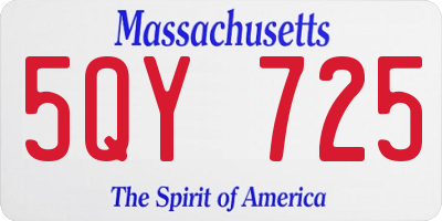 MA license plate 5QY725