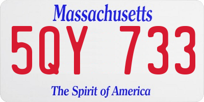 MA license plate 5QY733