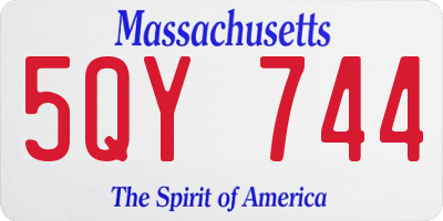 MA license plate 5QY744