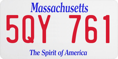 MA license plate 5QY761