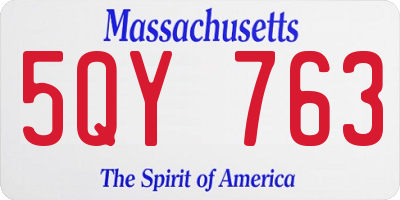 MA license plate 5QY763