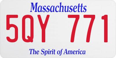 MA license plate 5QY771