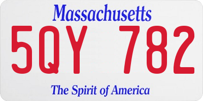 MA license plate 5QY782