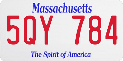 MA license plate 5QY784