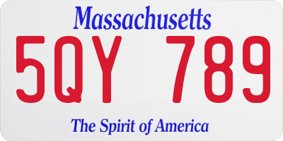 MA license plate 5QY789