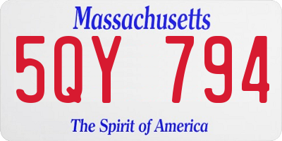 MA license plate 5QY794