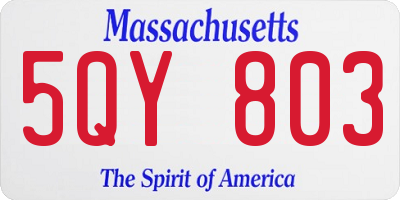 MA license plate 5QY803