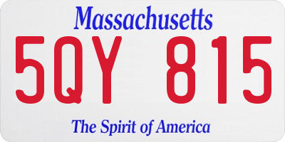MA license plate 5QY815
