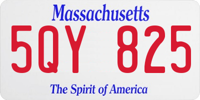 MA license plate 5QY825