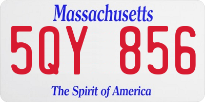 MA license plate 5QY856
