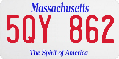 MA license plate 5QY862