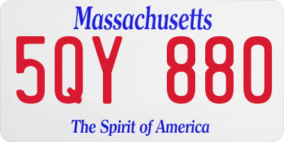 MA license plate 5QY880