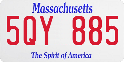 MA license plate 5QY885