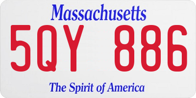 MA license plate 5QY886