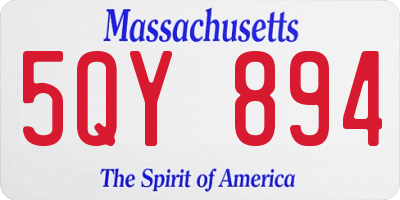 MA license plate 5QY894