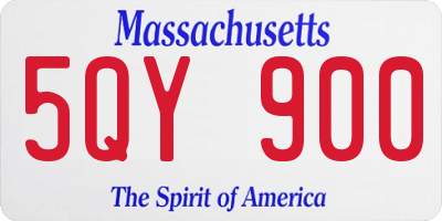 MA license plate 5QY900