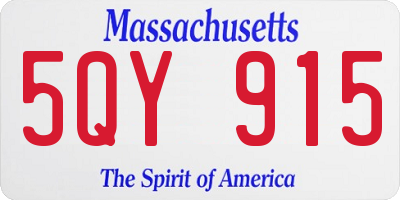 MA license plate 5QY915