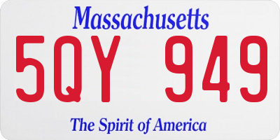 MA license plate 5QY949