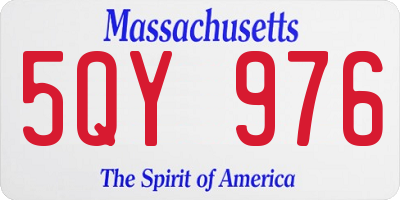 MA license plate 5QY976