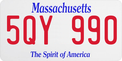 MA license plate 5QY990
