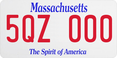 MA license plate 5QZ000