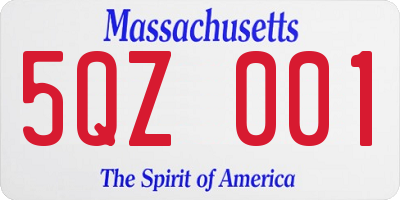 MA license plate 5QZ001