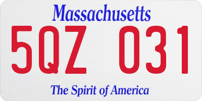 MA license plate 5QZ031