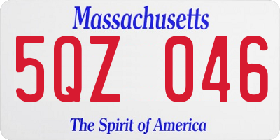 MA license plate 5QZ046