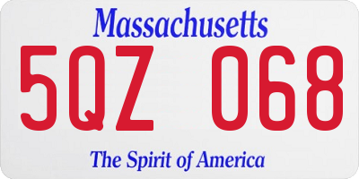 MA license plate 5QZ068
