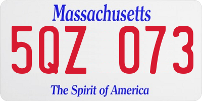 MA license plate 5QZ073