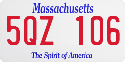 MA license plate 5QZ106
