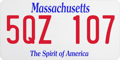 MA license plate 5QZ107