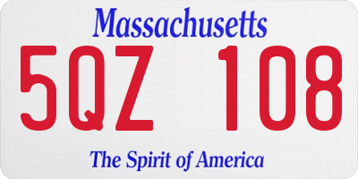MA license plate 5QZ108