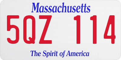 MA license plate 5QZ114